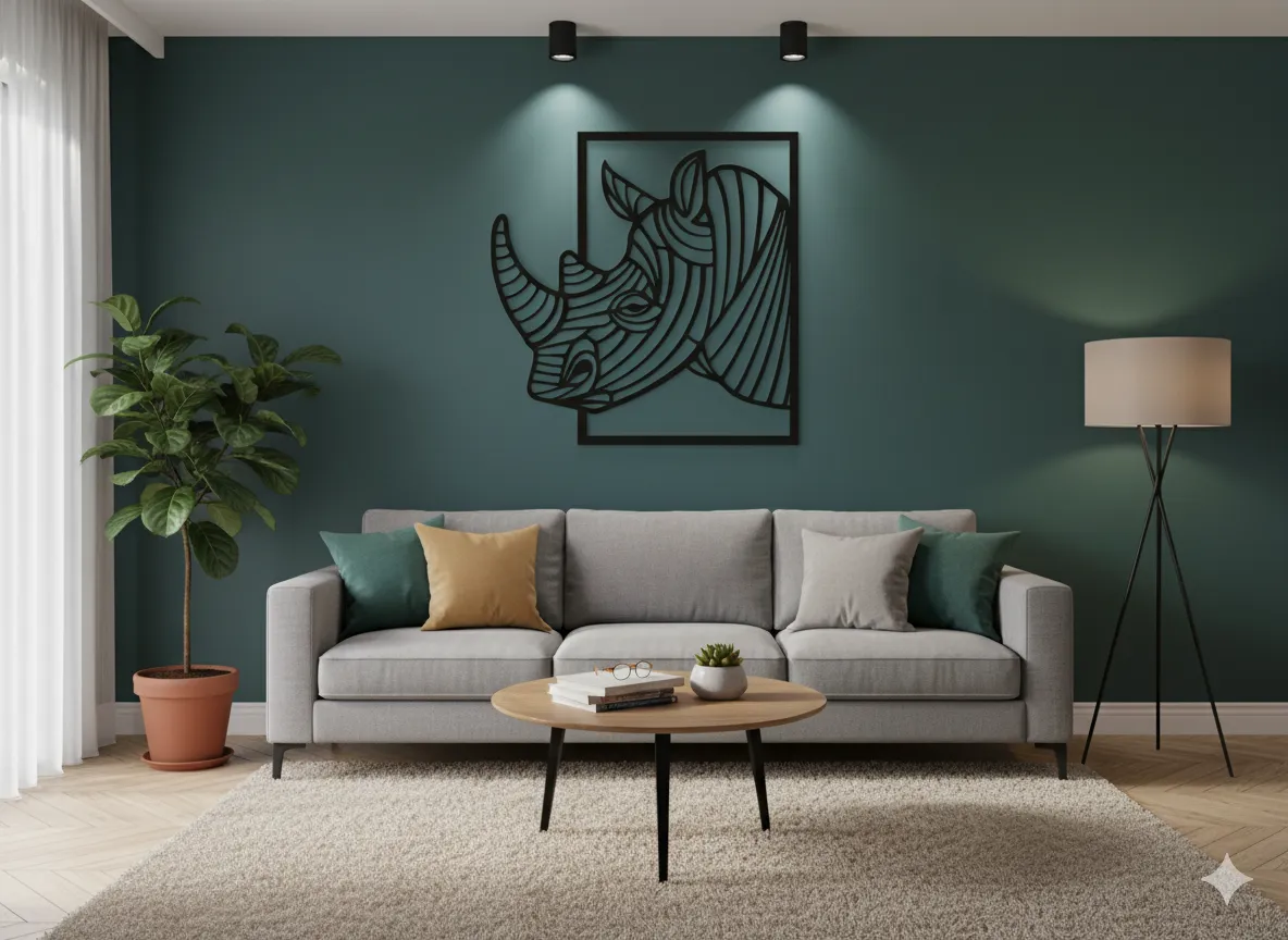 Cuadro Rinoceronte con lineas suaves